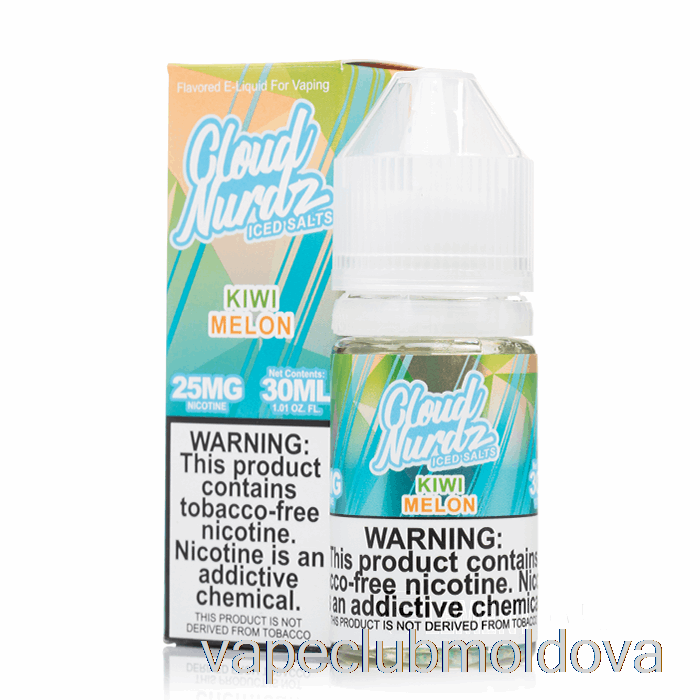 Vape Mod Iced Kiwi Pepene Galben - Cloud Nurdz Sare - 30ml 50mg